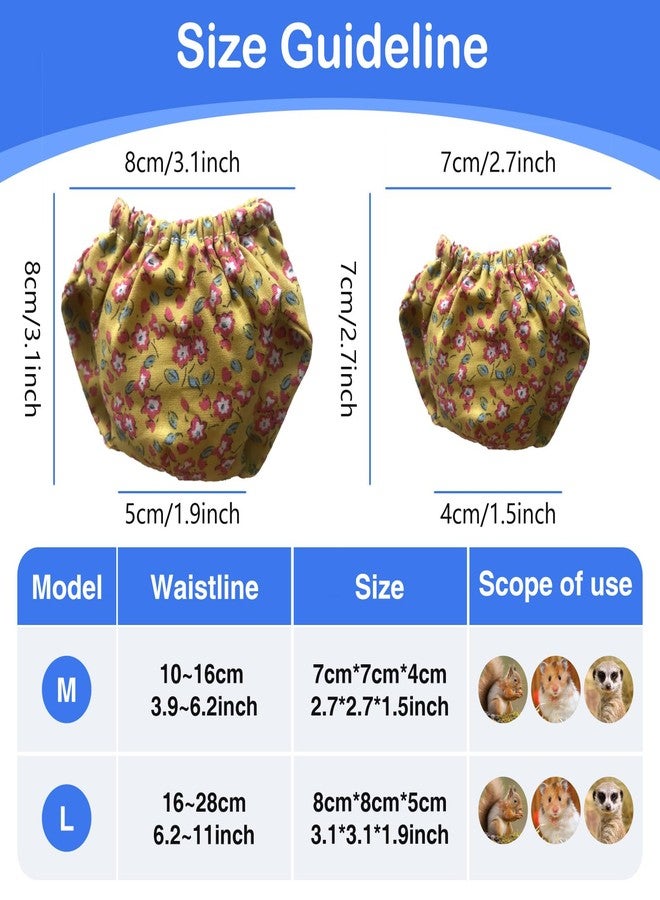 hokable 2PCS Small Pet Diapers,Adjustable Sugar Glider Diapers Climbing Diapers,Washable,Specially Designed for Use on Pet Squirrels Small Medium Guinea Pig. (Floral, M) - Image 2